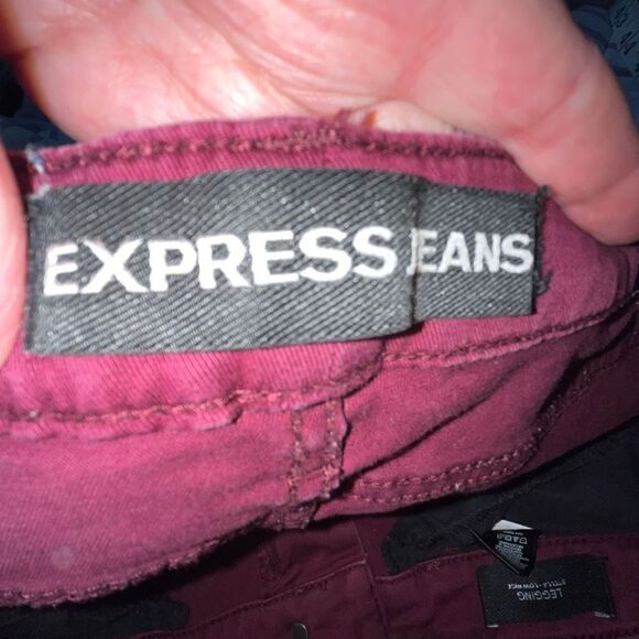 Express Jeans maroon legging Stella low-rise 6 - Picture 4 of 5
